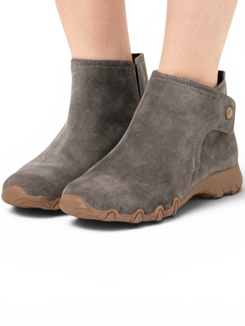 Skechers Bikers Good Mood Lite Relaxed Fit Suede Ankle Booties Women’s Size 6